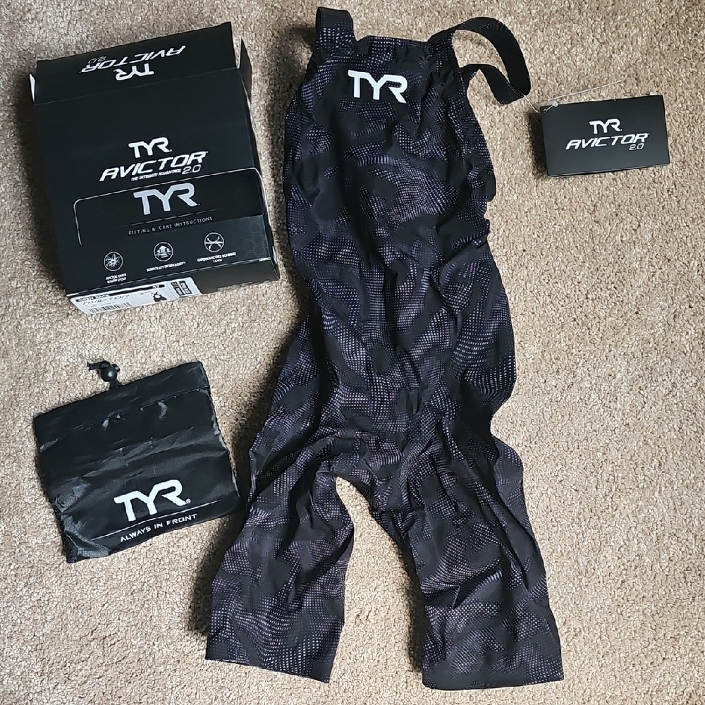 TYR Avictor 2.0 Exolon Open Back Size 27 Titanium Tech Suit